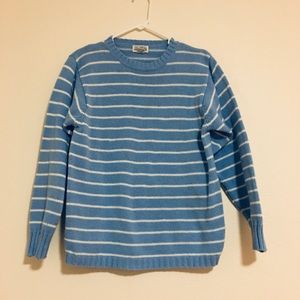 Blue and White Striped Sweater